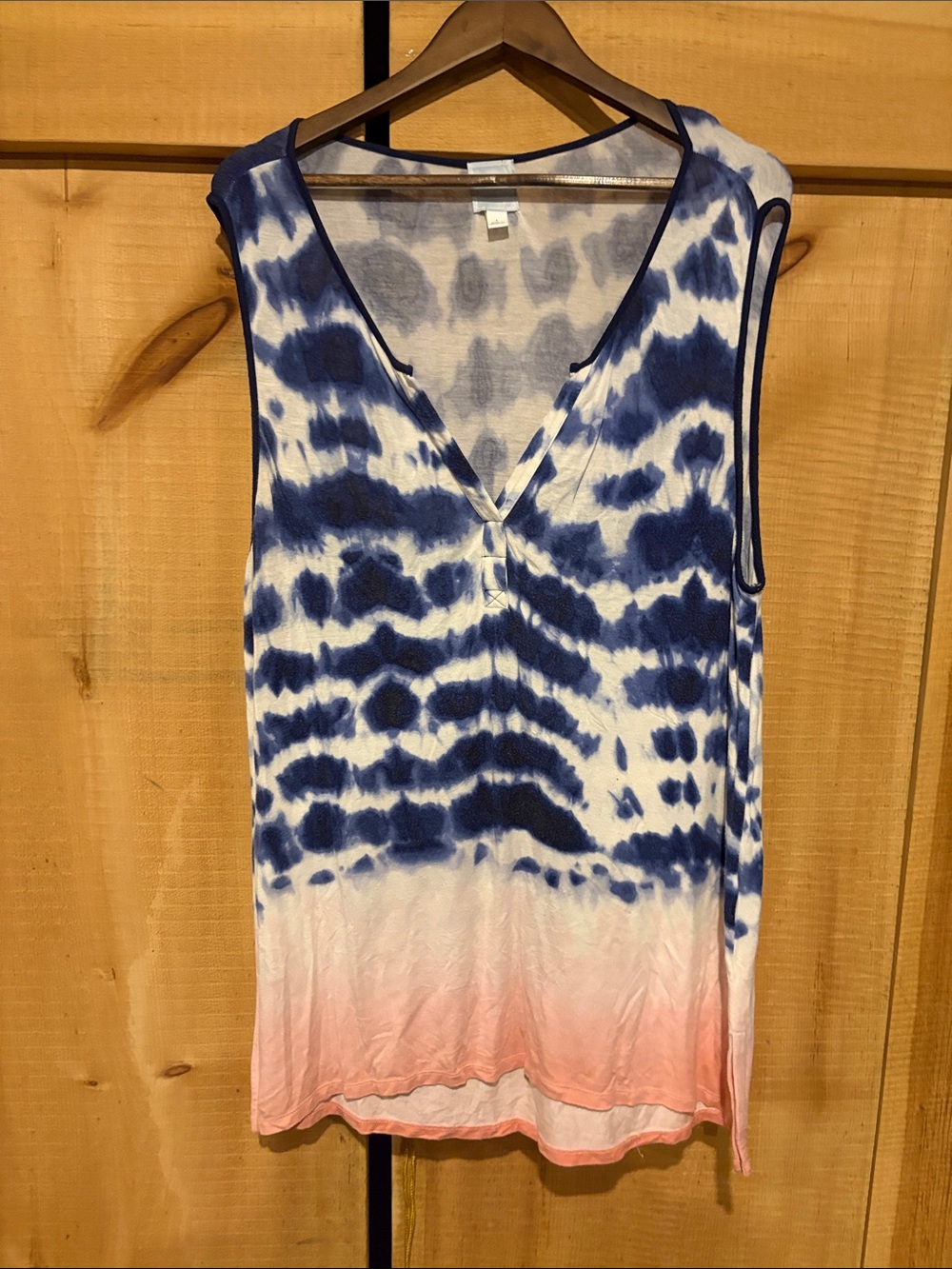 Sunday Light Blue & White Tye-Dye Coverup LRG
